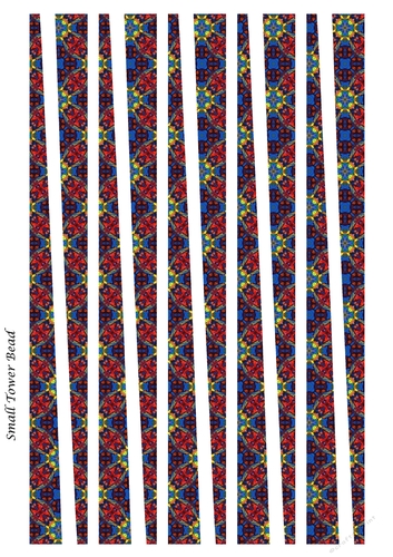 Small Tower Shaped Paper Beads Template Design #78