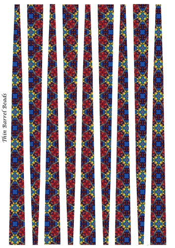 Small Oval Shaped Paper Beads Template Design #78