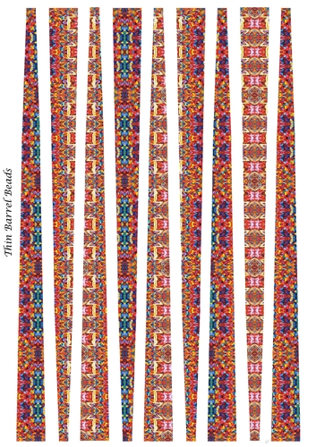 Small Oval Shaped Paper Beads Template Design #79