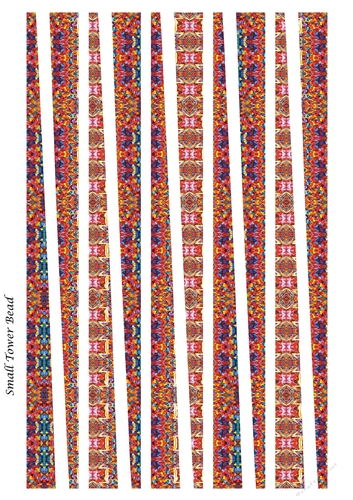 Small Tower Shaped Paper Beads Template Design #79