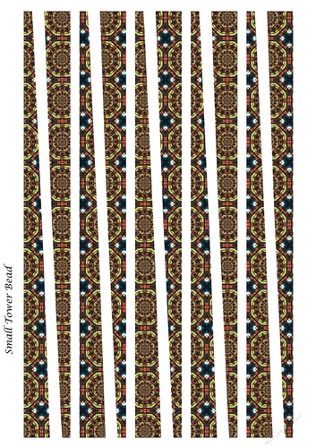 Small Tower Shaped Paper Beads Template Design #80