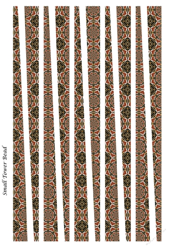 Small Tower Shaped Paper Beads Template Design #81