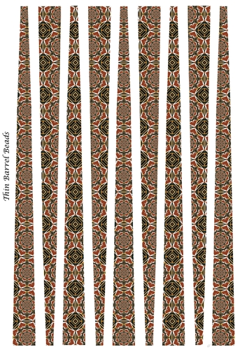 Small Oval Paper Beads Template Design #81