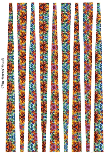Small Oval Paper Beads Template Design #82
