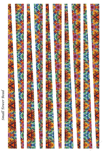 Small Tower Shaped Paper Beads Template Design #82