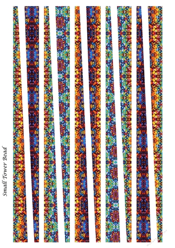 Small Tower Shaped Paper Beads Template Design #83