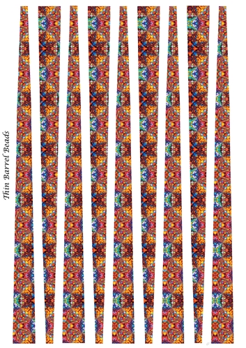 Small Oval Paper Beads Template Design #84