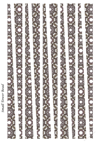 Small Tower Shaped Paper Beads Template Design #85
