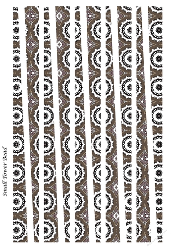 Small Tower Shaped Paper Beads Template Design #86