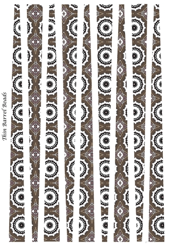 Small Oval Shaped Paper Beads Template Design #86