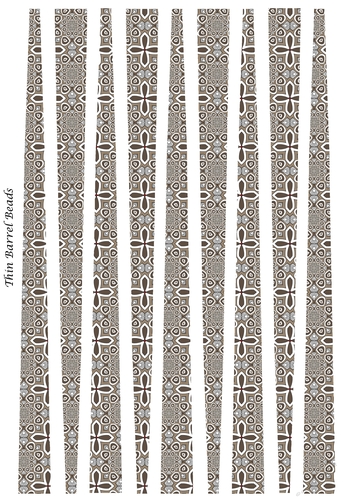 Small Oval Paper Beads Template Design #87