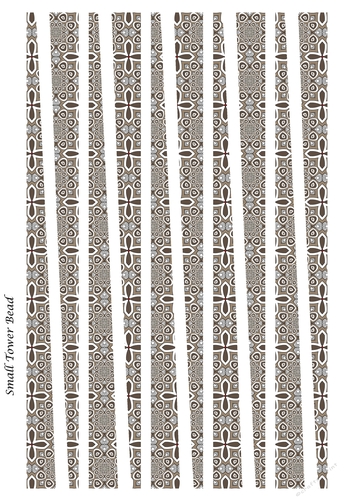 Small Tower Shaped Paper Beads Template Design #87