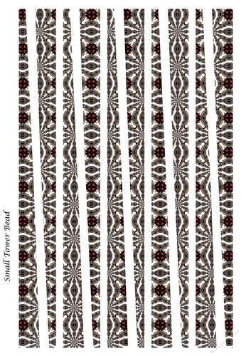 Small Tower Shaped Paper Beads Template Design #88