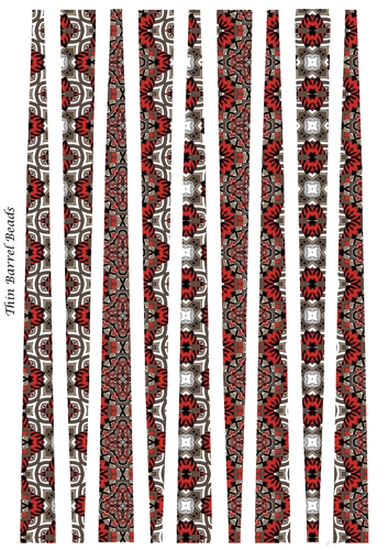 Small Oval Shaped Paper Beads Template Design #89