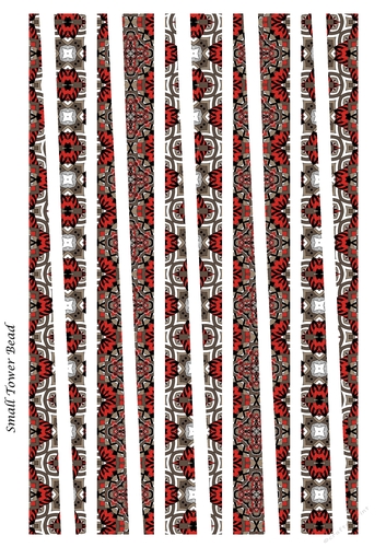 Small Tower Shaped Paper Beads Template Design #89