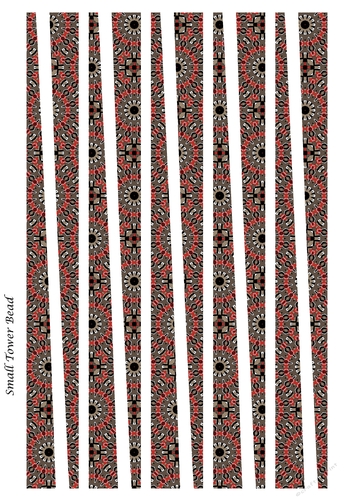 Small Tower Shaped Paper Beads Template Design #90