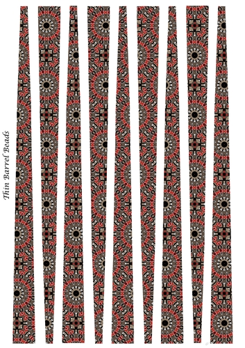 Small Oval Shaped Paper Beads Template Design #90