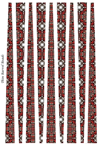 Small Oval Paper Beads Template Design #91
