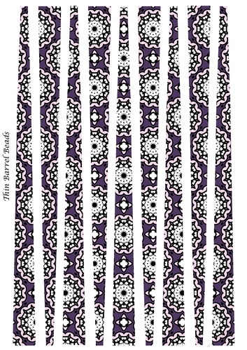 Small Oval Paper Beads Template Design #93