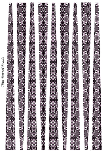 Small Oval Paper Beads Template Design #94