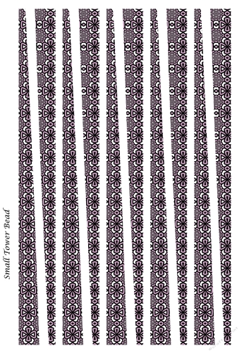 Small Tower Paper Beads Template Design #94