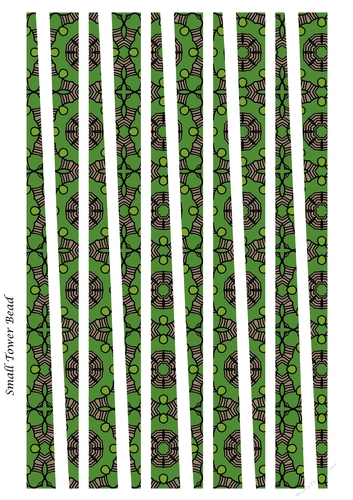 Small Tower Paper Beads Template Design #98