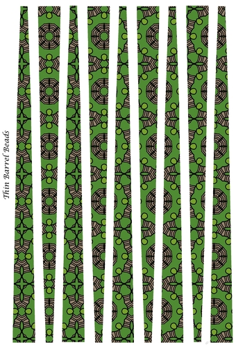 Small Oval Paper Beads Template Design #98