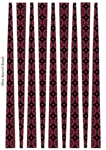 Small Oval Paper Beads Template Design #100