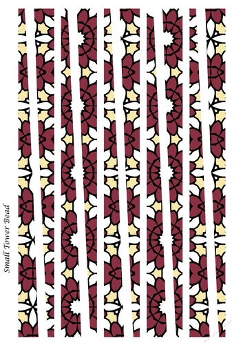Small Tower Paper Beads Template Design #102