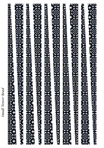 Small Tower Paper Beads Template Design #103