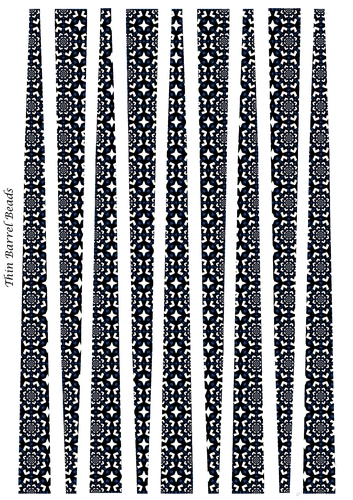 Small Oval Paper Beads Template Design #103