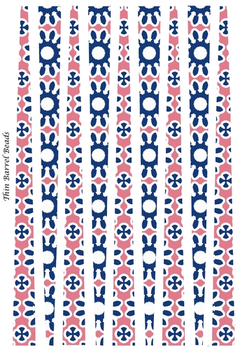 Small Oval Paper Beads Template Design #104