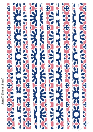 Small Tower Paper Beads Template Design #104