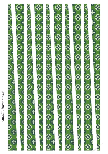 Small Tower Paper Beads Template Design #106