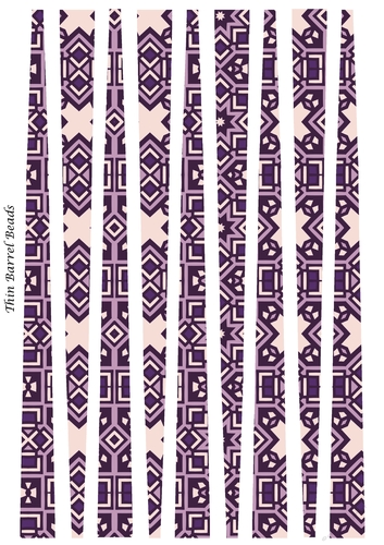 Small Oval Paper Beads Template Design #107