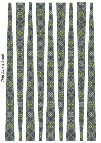 Small Oval Paper Beads Template Design #108