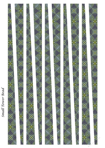 Small Tower Paper Beads Template Design #108