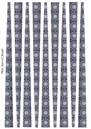 Small Oval Paper Beads Template Design #112