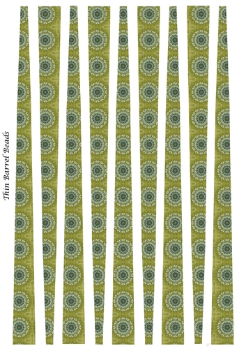 Small Oval Paper Beads Template Design #113