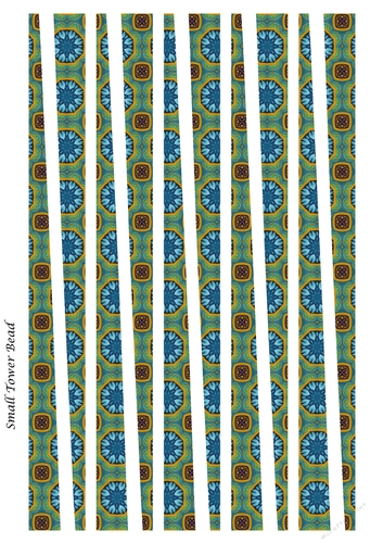 Small Tower Paper Beads Template Design #116