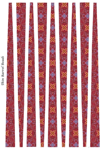 Small Oval Paper Beads Template Design #119