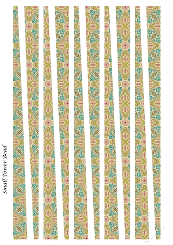 Small Tower Paper Beads Template Design #120