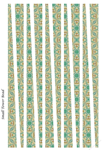 Small Tower Paper Beads Template Design #121