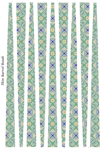 Small Oval Paper Beads Template Design #122