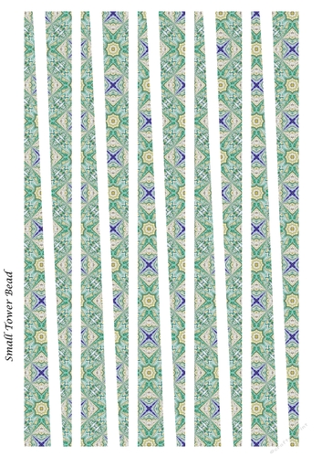 Small Tower Paper Beads Template Design #122