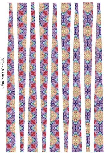Small Oval Paper Beads Template Design #123