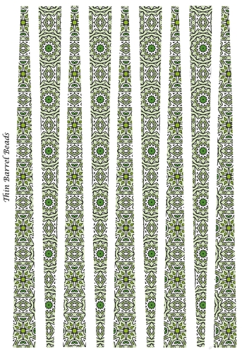 Small Oval Paper Beads Template Design #124
