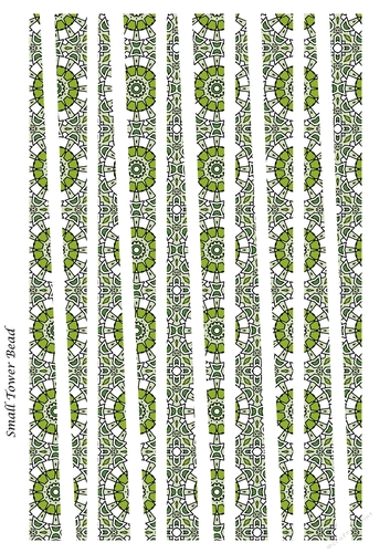 Small Oval Paper Beads Template Design #125