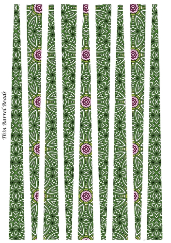 Small Oval Paper Beads Template Design #126