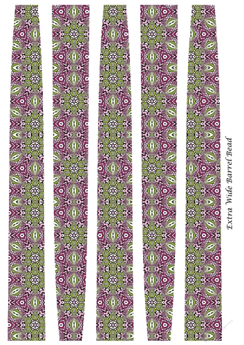 Extra Large Oval  Paper Beads Template Design #128